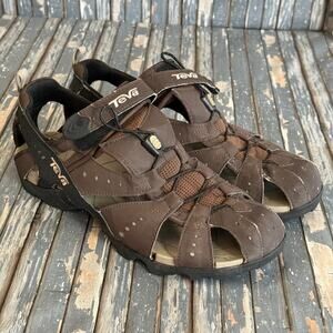 Teva Mens Dozer Hiking Sandals Sz 11.5 Brown Cushioned Outdoors Fishermen Beach